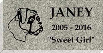 Pet Grave Marker 16" x 8" x 3" - Gray